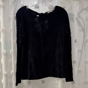 LOFT Black Textured Women's Blouse